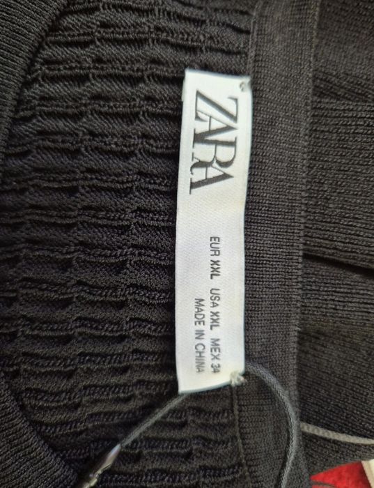 Sweter czarny ZARA z perełkami
