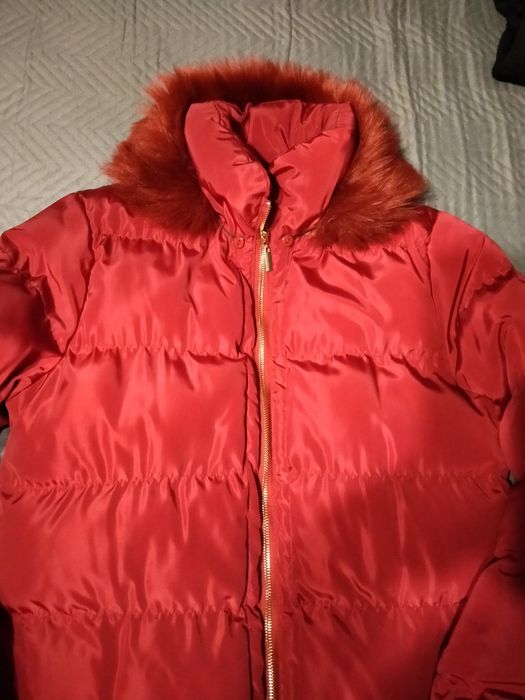 Płaszczyk zimowy damski bordowy