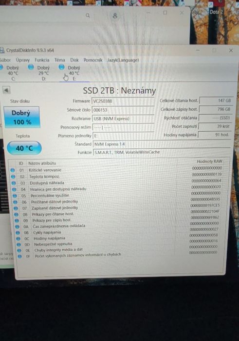 Быстрый SSD накопитель на 2 ТБ | NVMe | Состояние нового (100%)