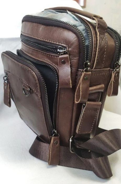 Кожаная мужская Сумка-Бврсетка. Коричневая и Черная