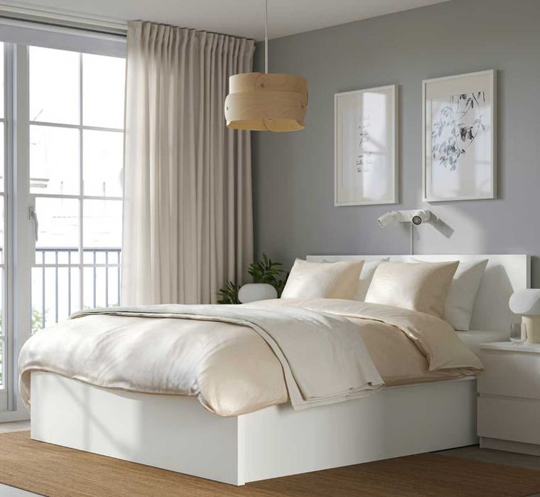 Łóżko_Stelaż_IKEA MALM 140×200 cm z pojemnikiem – biały – Stan Bardzo Dobry!