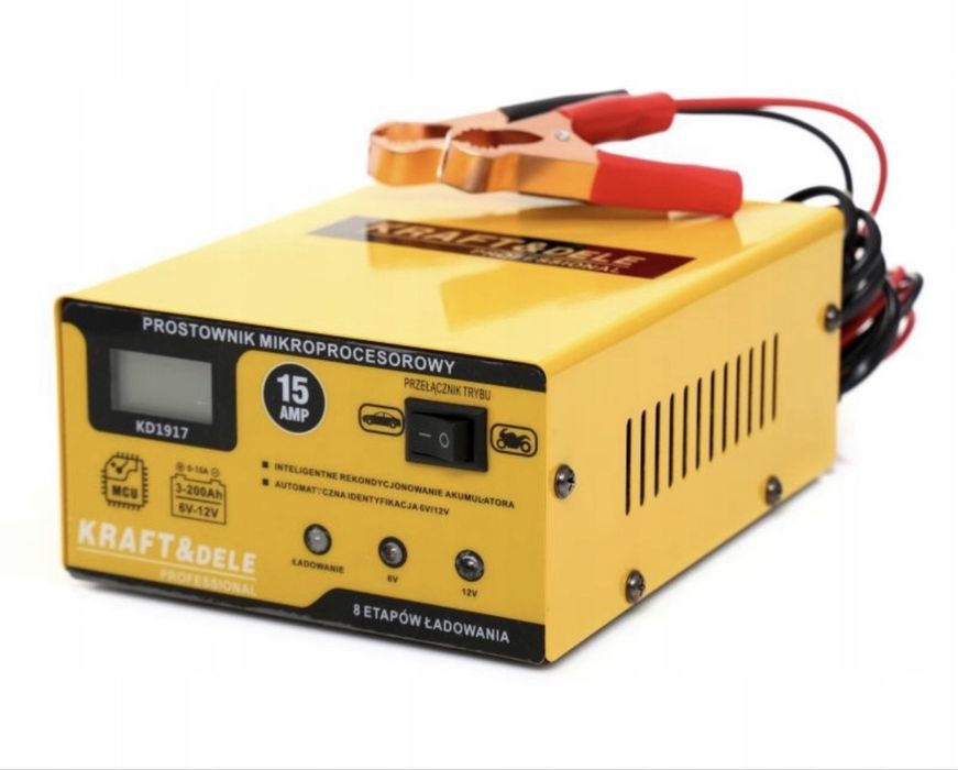 Зарядний професійний пристрій Kraft Dele 15-20Ah 8 програм Автомат