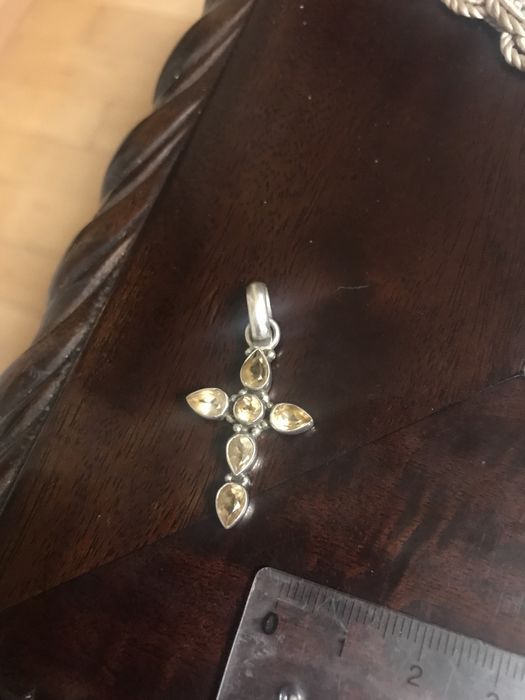 Krzyzyk srebro cytryn