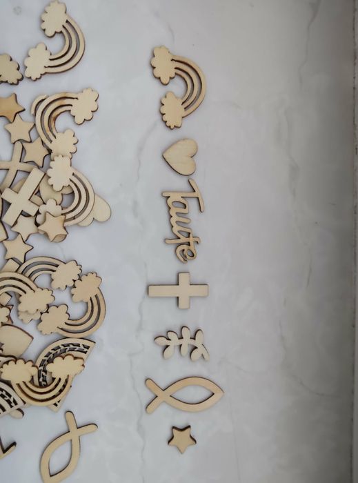 Zestaw dekoracji drewnianych