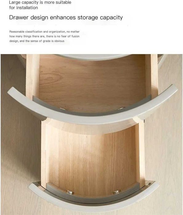 Mesa redonda com 2 gavetas - Baixa de Preço