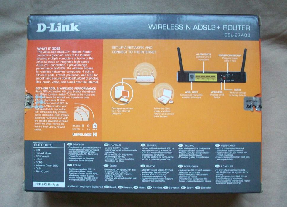 D-Link Wireless N ADSL2+ Router, DSL-2740B.