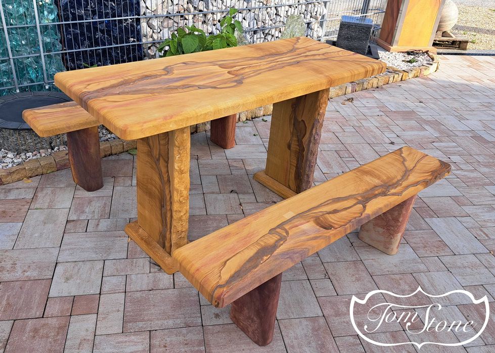 MEBLE OGRODOWE. ZESTAW MEBLI OGRODOWYCH z kamienia naturalnego. Kamień