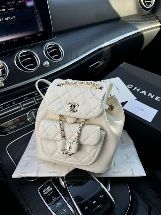 РЮКЗАК‼️Chanel Mini Backpack White Lambskin / женский рюкзак Шанель
