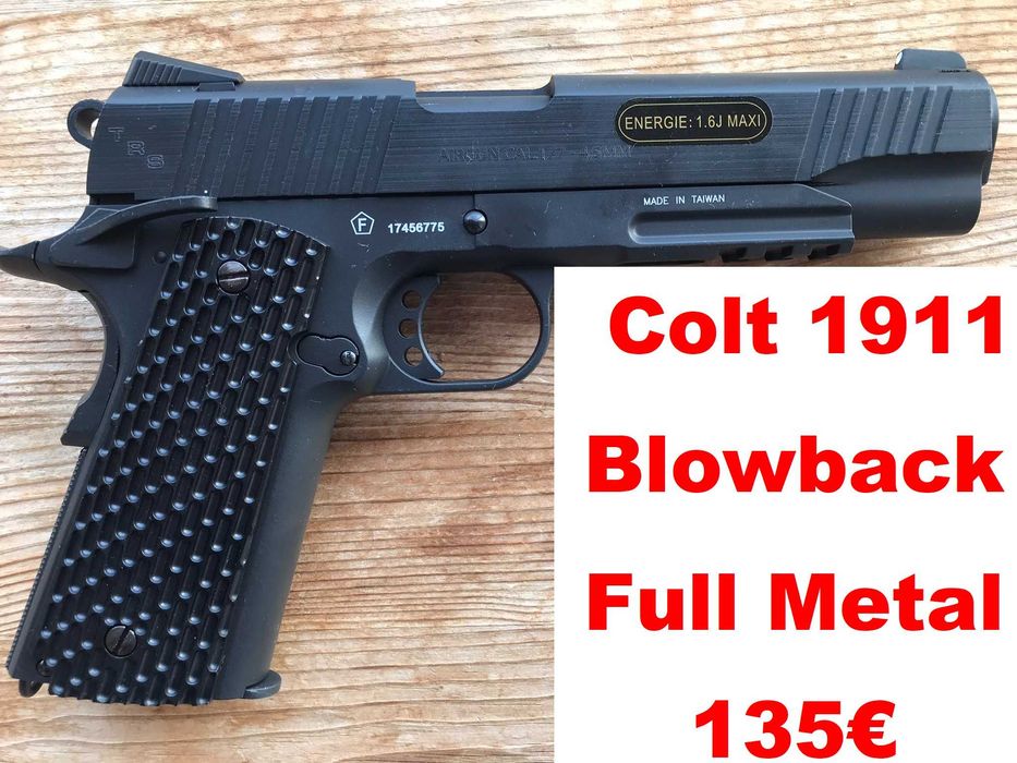 Pistola Pressão de AR(CO2)  + SwissArms Colt 1911 Blowback 4.5mm METAL