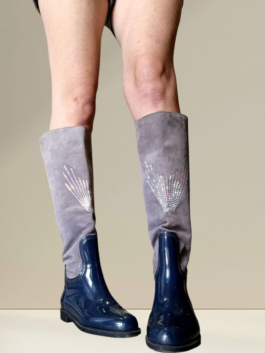 Гумово- замшеві сапожки італія