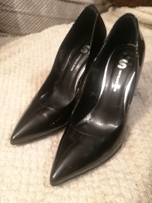 Buty Szpilki S-But skórzane czarny blysk rozm 37