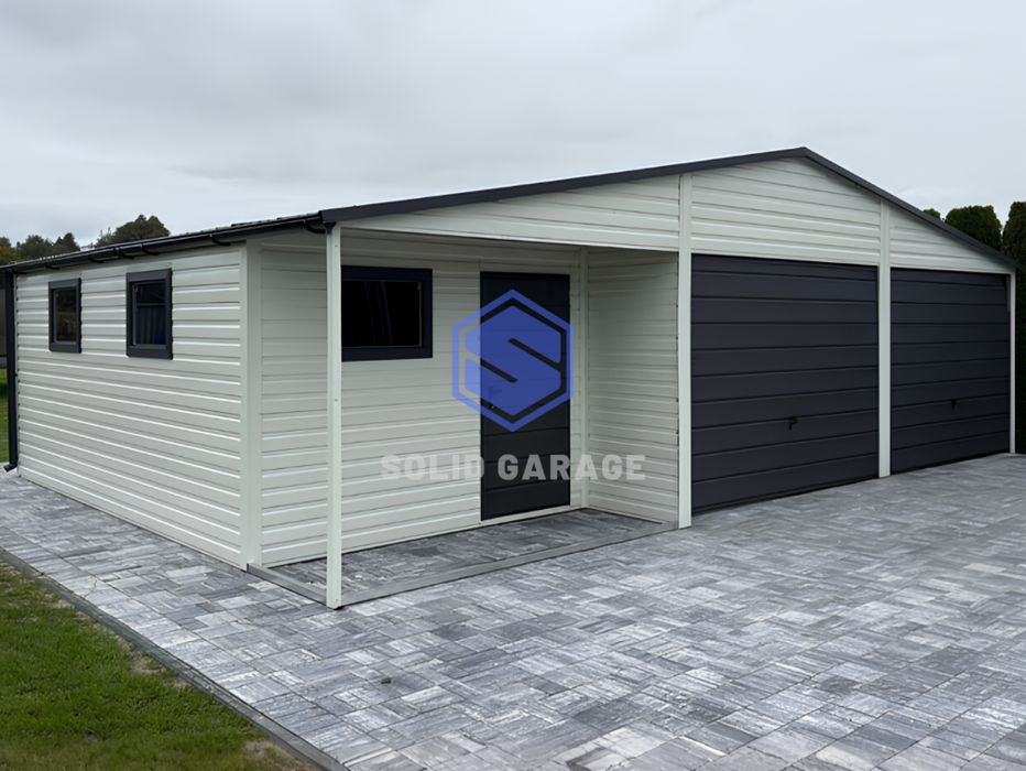 Garaż blaszany 9x6m z pomieszczeniem magazyn schowek meble garaz