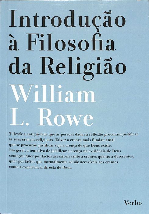 "Introdução à Filosofia da Religião" de William L. Rowe [Novo]