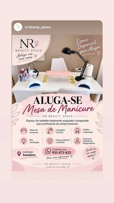 Aluga se mesa de manicure