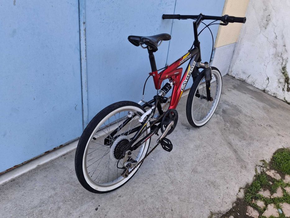 Bicicleta dupla suspensão roda 20 para 6 a 10 anos de idade