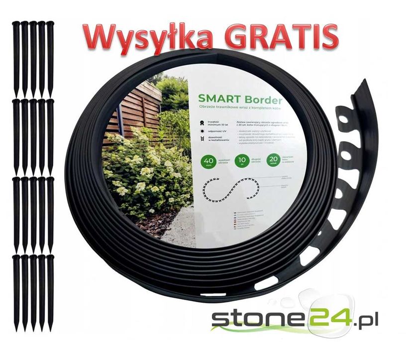 Obrzeże w rolce border Obrzeża palisada trawnikowa plastikowe ogrodowe