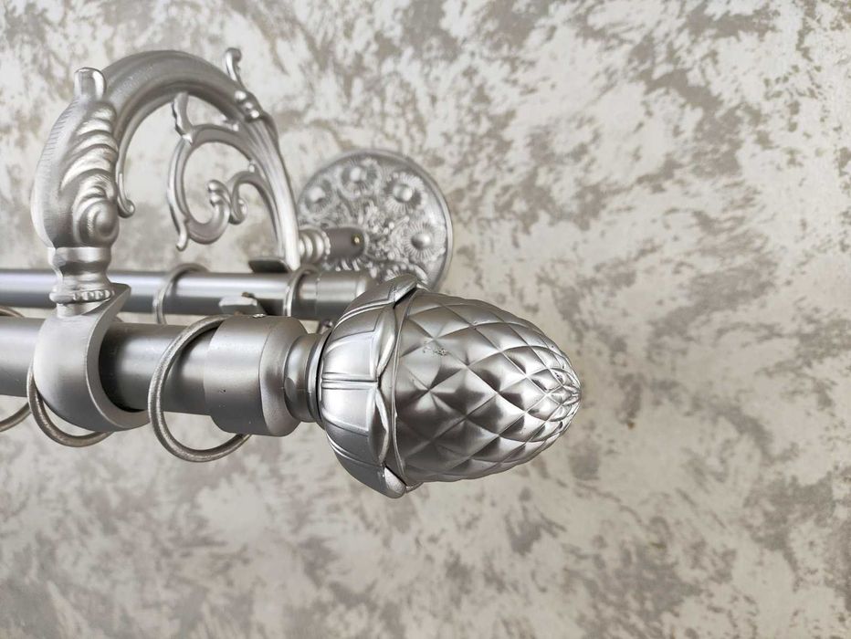 Кований карниз для штор подвійний 160 см посилений кронштейн Дракон