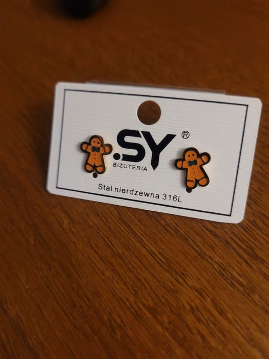 Kolczyki ciastek piernik świąteczne