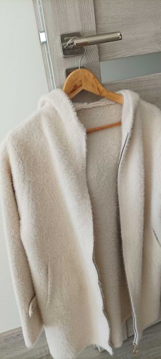 Płaszcz kurtka kaptur zamek alpaka wełna NOWY