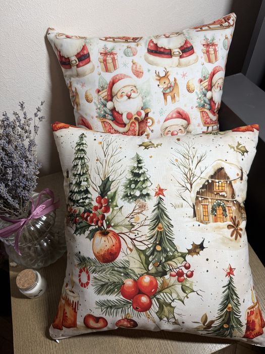 Новорічні подушки та наволочки