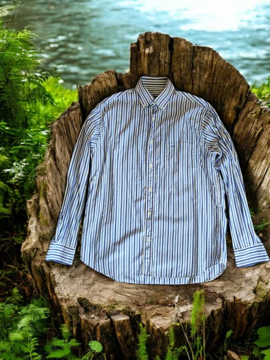 Paul & Shark хлопковая синяя рубашка в полоску