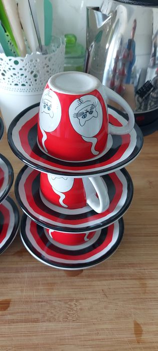 Conjunto de 6 chávenas de café Gato Preto