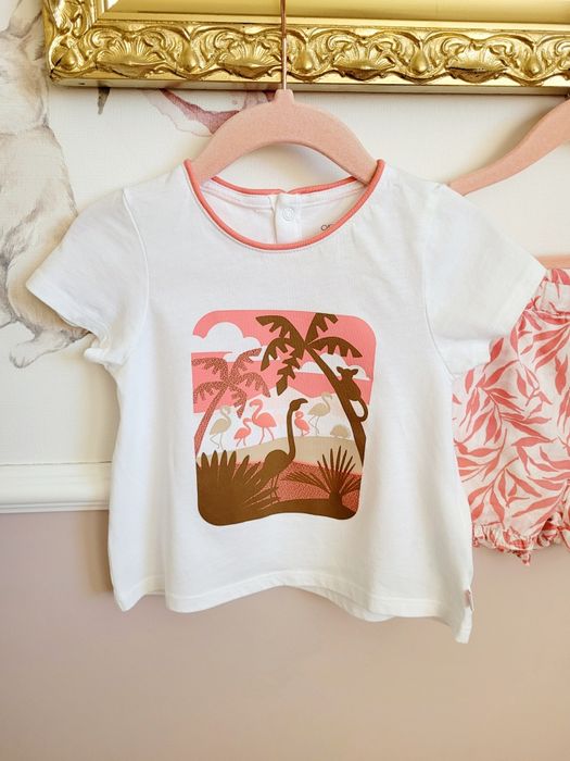 Zestaw 74-80 krótkie spodenki + bluzka skandynawska marka scandi