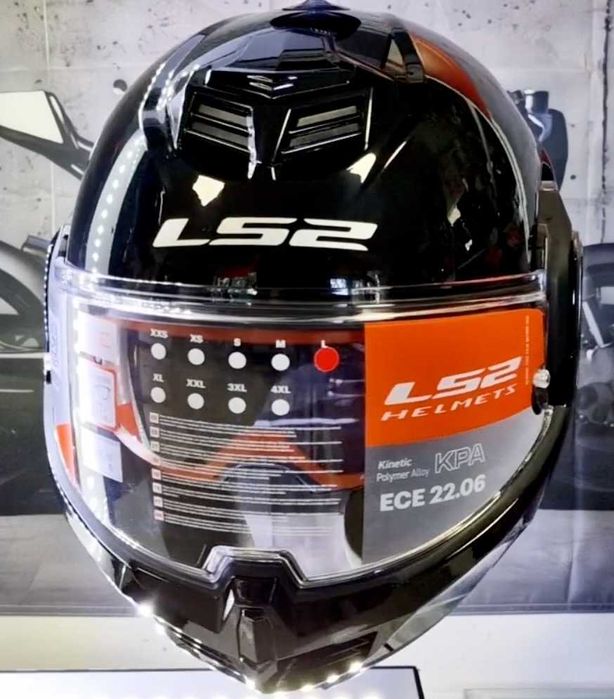 Capacete NOVO Modular 180° LS2 Advant Preto Brilho (23% DESCONTO) Tam XL