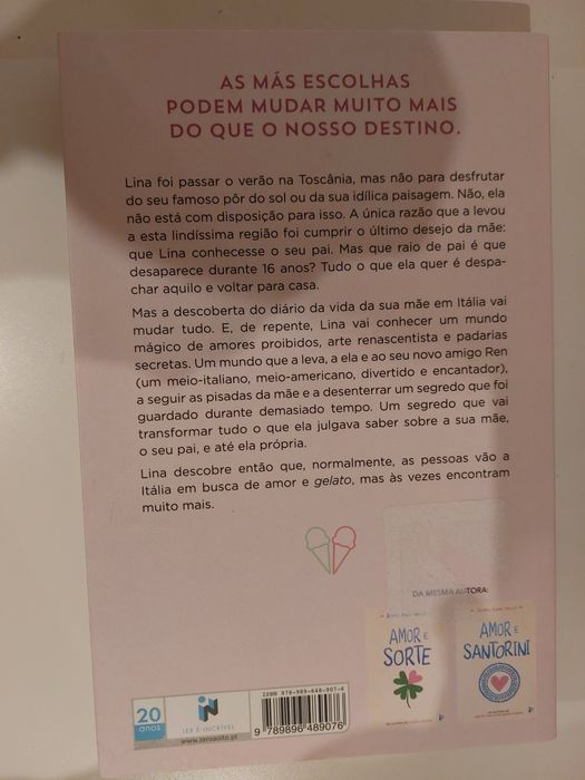 Livro "Amor e Gelato"