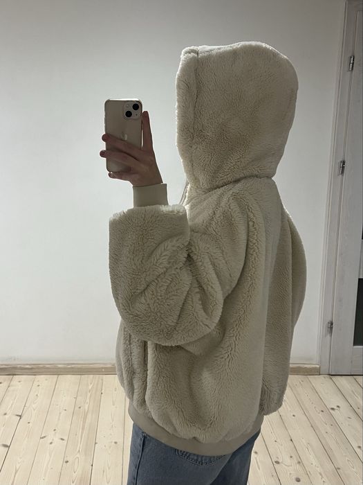 ZARA beżowa dwustronna kurtka z misiem