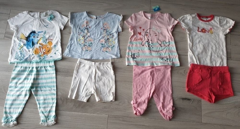 Zestaw letni 80 t-shirty Zara F&F Nemo  legginsy C&A Reserved body