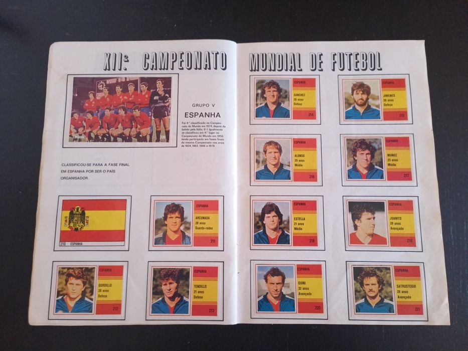 Caderneta completa Espanha - XII Campeonato do Mundo de Futebol