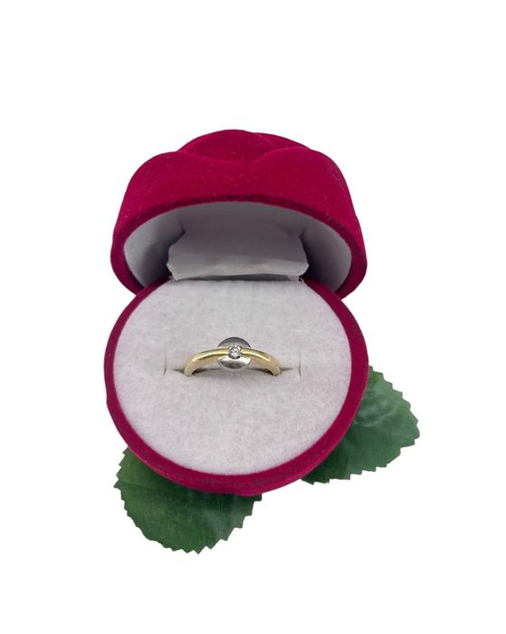 Wyjątkowy Złoty Pierścionek z Brylantem 5,29g 750 r.16