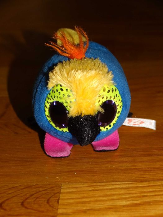 Maskotka pluszak PAPUGA piękne brokatowe oczy TY 12 cm