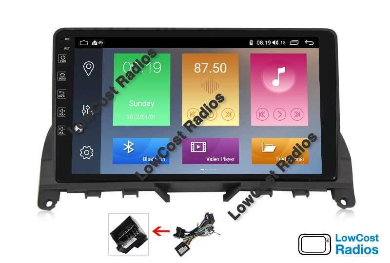 Auto Rádio GPS ANDROID Mercedes Benz Class C W204 - Wifi BT + CANBUS | CARPLAY • ANDROID AUTO