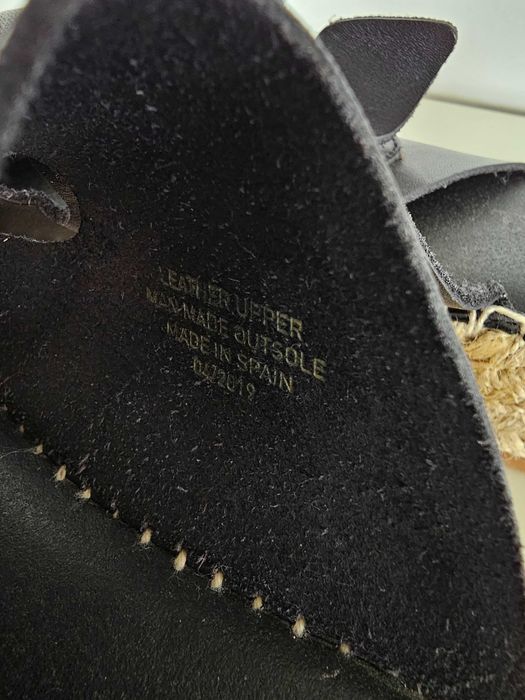 Czarne buty klapki espadryle damskie na platformie Made in Spain r. 38
