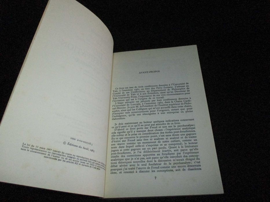 Livro De l'interprétation essai sur Freud Paul Ricœur