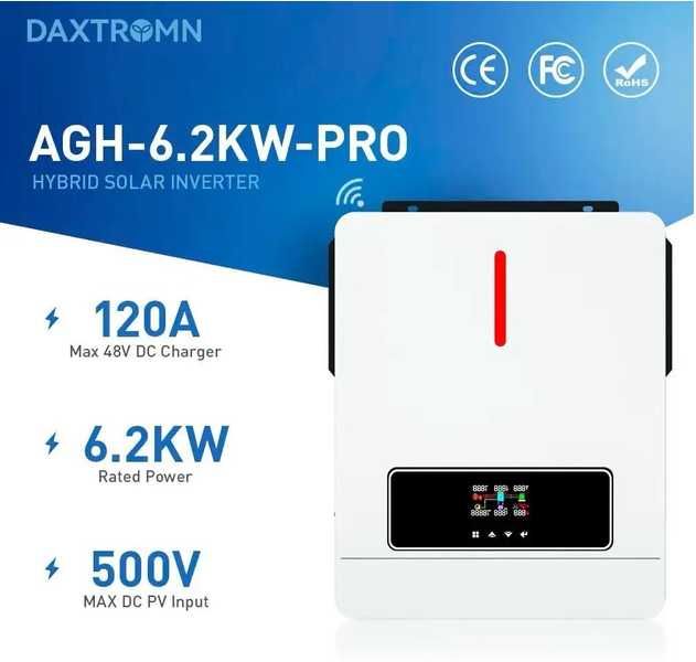 Гібридний інвертор Daxtromn AGH-6.2KW, 48 В, 120 А, 6200 Вт Наявність