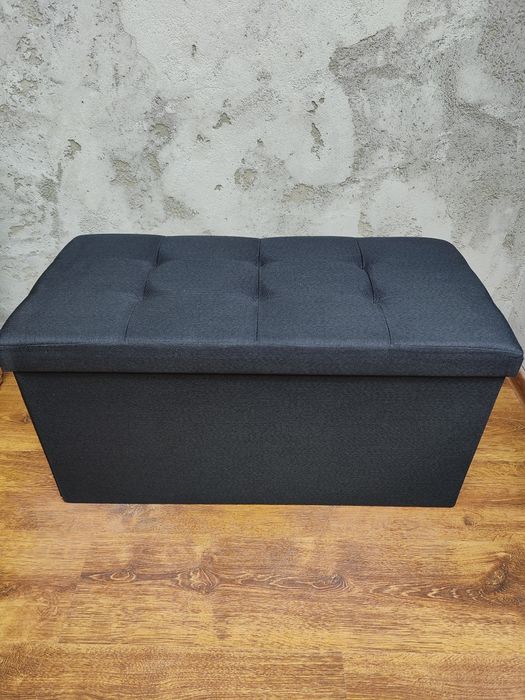 składana pufa z miejscem do przechowywania w kolorze czarnym