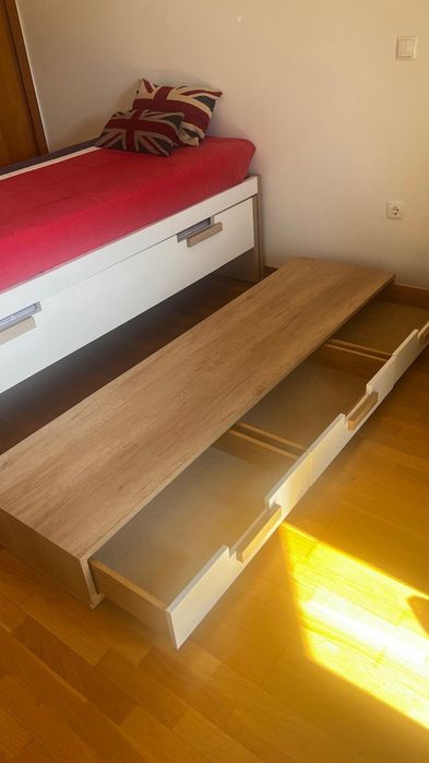 Cama Dupla de Solteiro com 6 gavetas