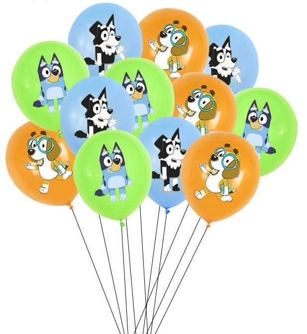 Bluey Bingo pieski zestaw urodziny balony girlanda topper tort obrus