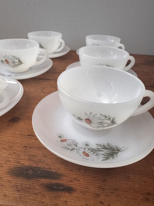 Vintage Conjunto 6 chavenas cafe Malmequer Arcopal