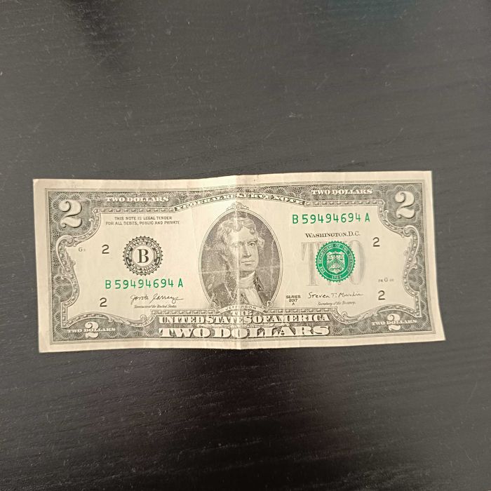 Nota de 2 dólares americano