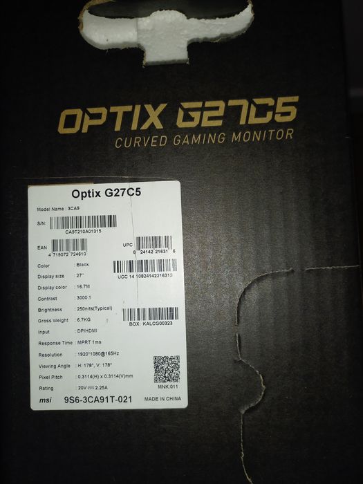 Monitor MSI Gamingowy 27" Optix G27C5