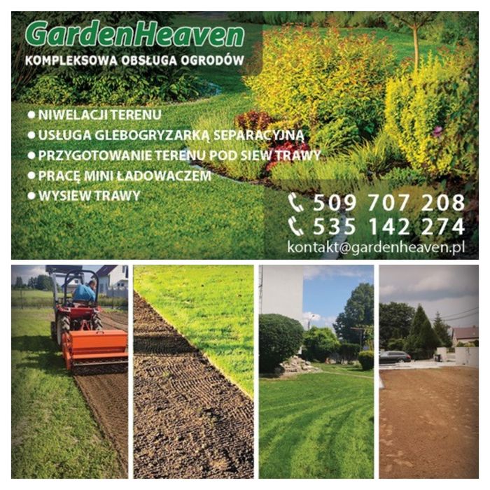 Zakładanie trawników, ogrodzenia panelowe , minikoparka, wywrotka 3.5