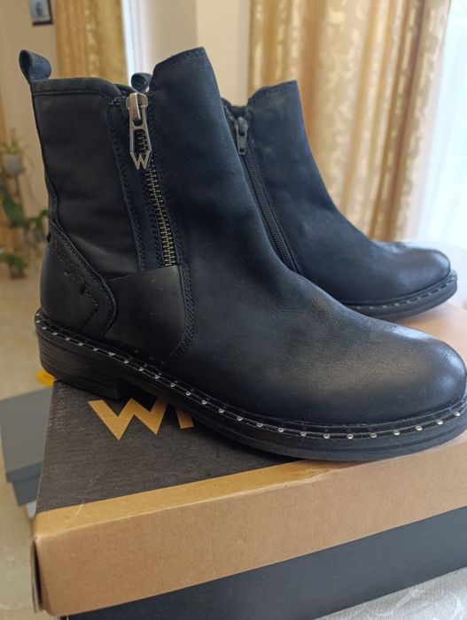 Ботинки кожаные (wrangler ,ecco)