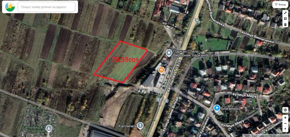 Продаж земельної ділянки в с. Сокільники Львівська обл. 70сот Комерція