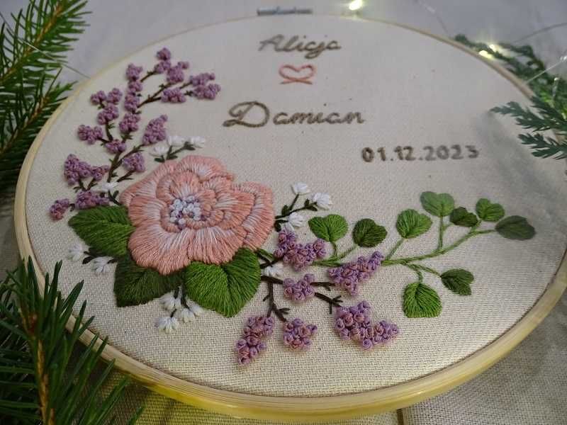 Haft ręczny - Pamiątka Ślubu, Prezent na ślub, dla rodziców, dziadków