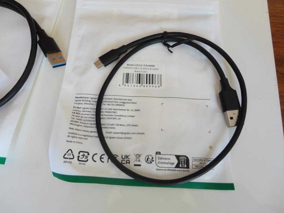 Cabos Ugreen USB para Type C e Micro USB