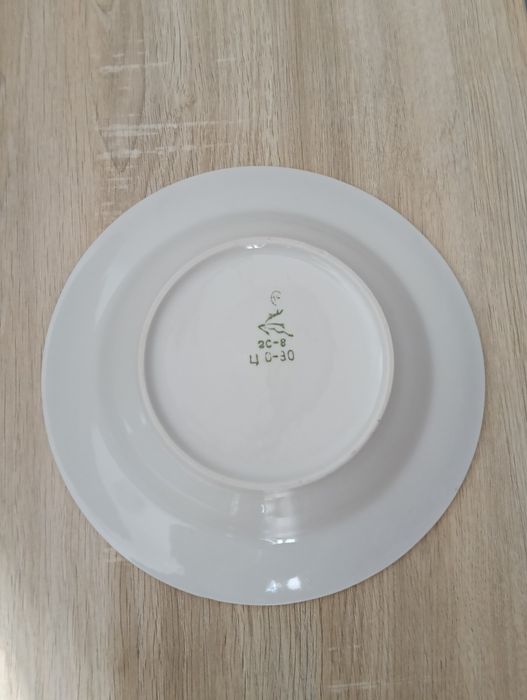 Тарілки фарфор ссср з квітковим принтом з позолотою 10 шт